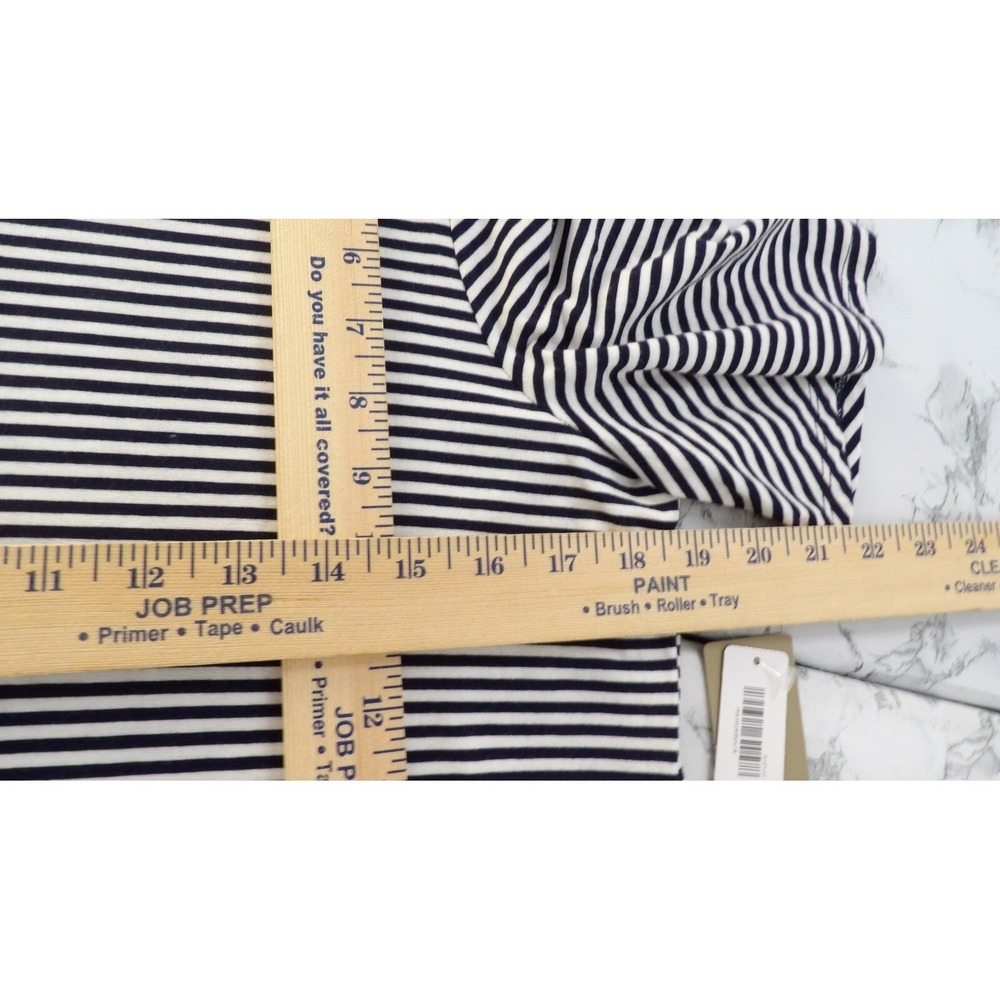 New Chico's Supremely Soft Flutter-Sleeve Mini Striped Blue‎ White Womens 1 US M - Picture 6 of 12